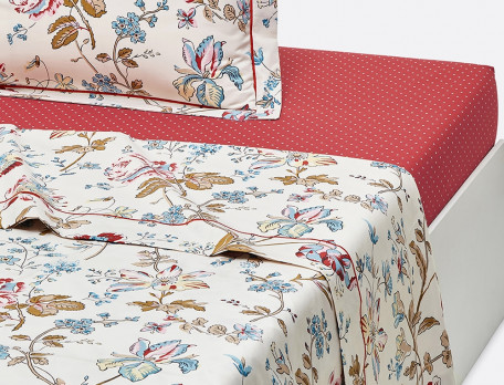 Drap percale imprimé fleuri Julia