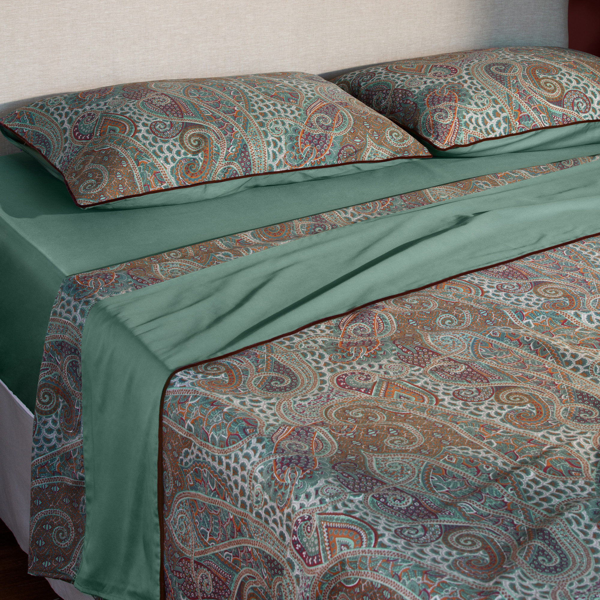 Drap 1 pers. - Coloris Violet - 180x310cm - Songe Persan Linvosges