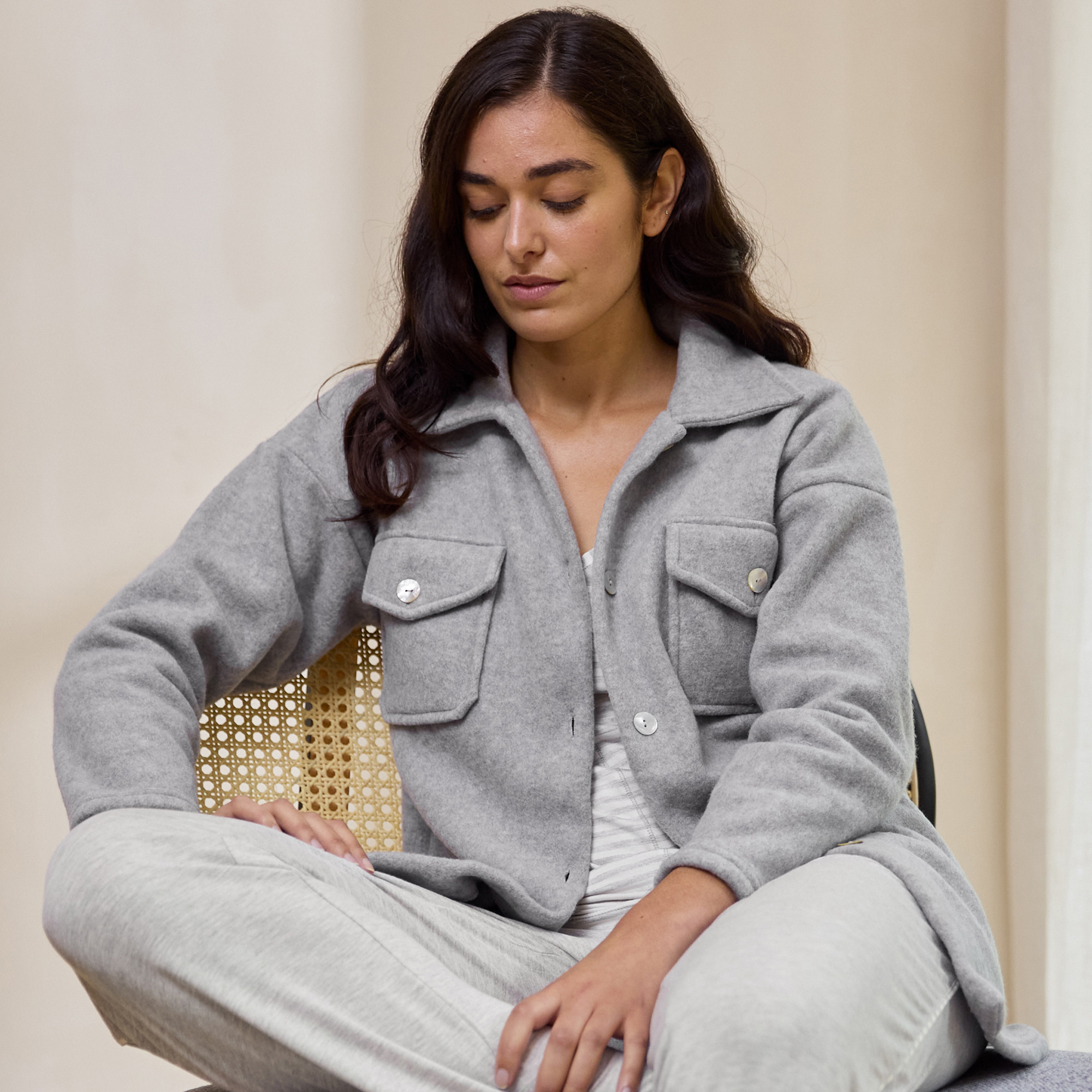 Fleecejacke einfarbig Solveig