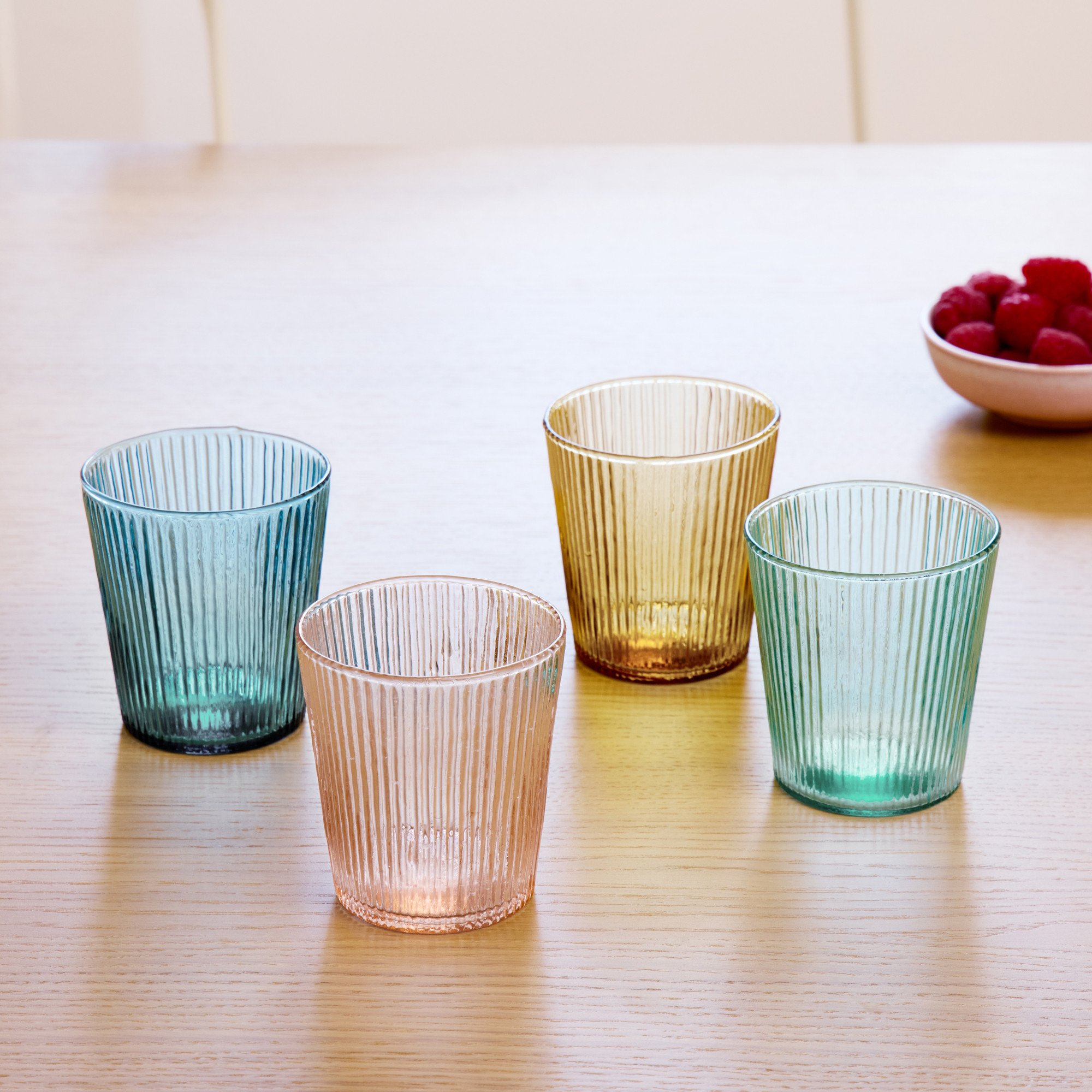 4 Gläser mit Rillen Arianne