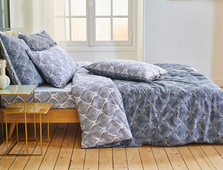 Housse de couette fermeture zip Bleu nuit