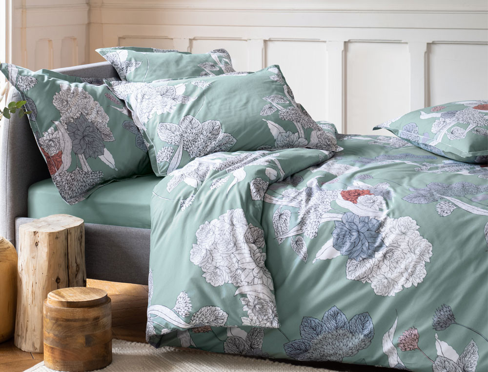 Housse de couette Bouquet floral d'été, forme de coeur pour votre