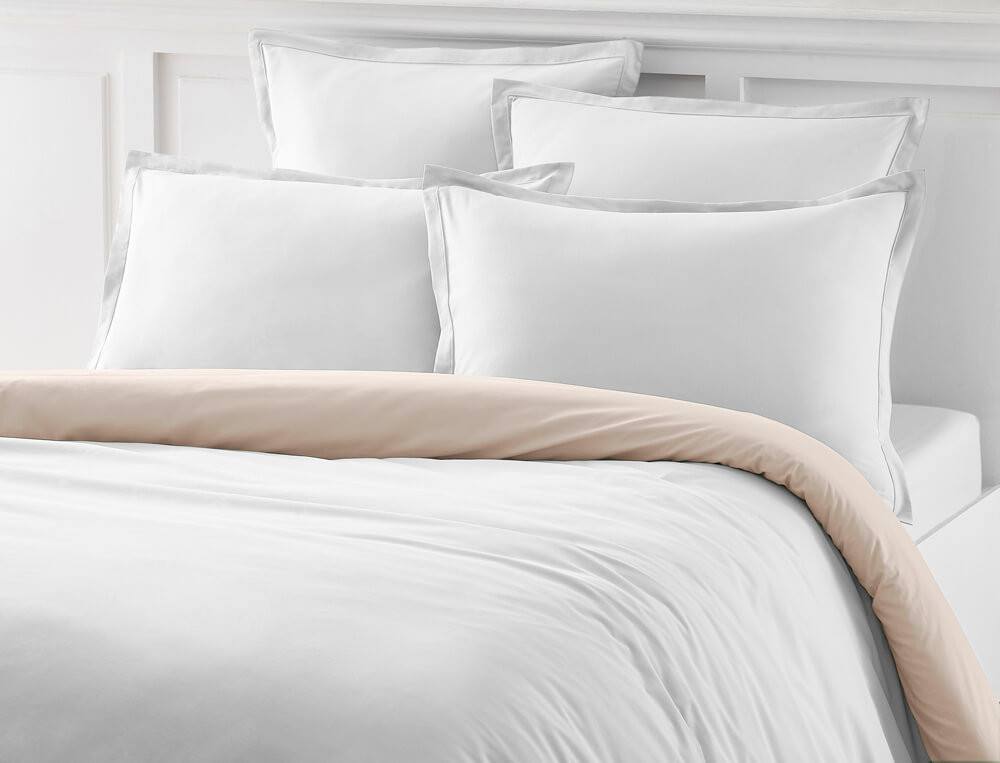 Housse de couette unie réversible Coton fin