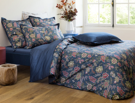 Housse de couette imprimé fleuri satin 100% coton Émotion poétique