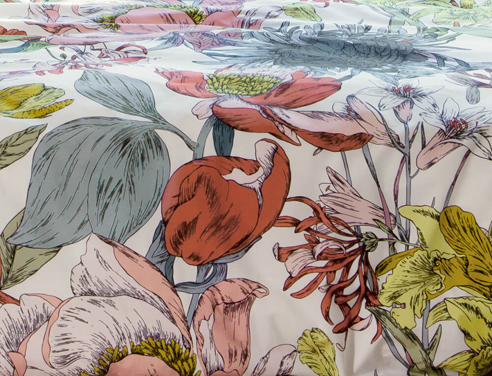 Housse de couette percale imprimée fleuri Extravagance