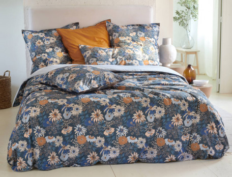 Housse de couette satin imprimée fleurie Jardin féérique