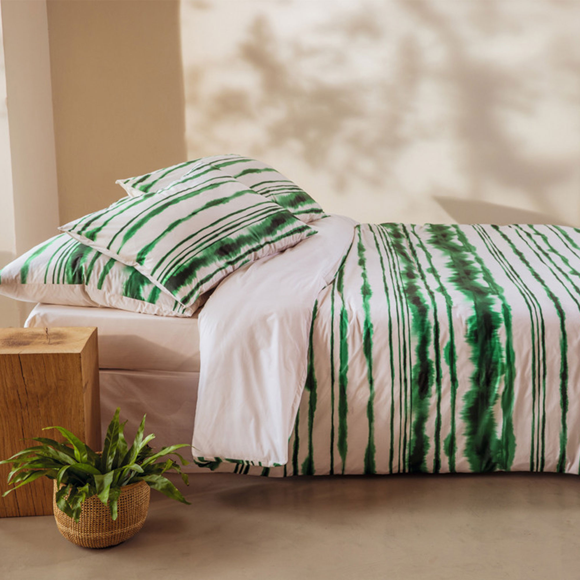 Housse De Couette Verte Et Blanche
