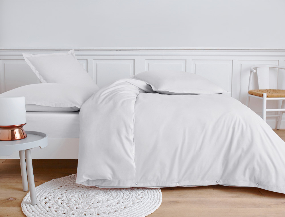 Housse de couette bicolore 100% coton, tissage serré, 60 fils/cm2 Pressionnata