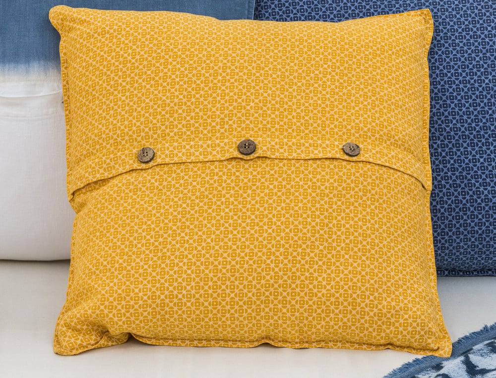 Housse de coussin imprimée en lin Entre terre et mer
