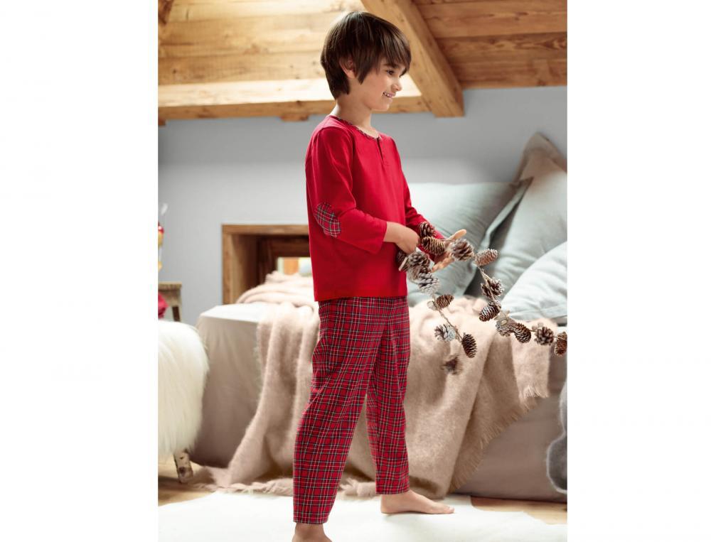 Jungen Pyjama Schneeflocke Baumwolle Linvosges