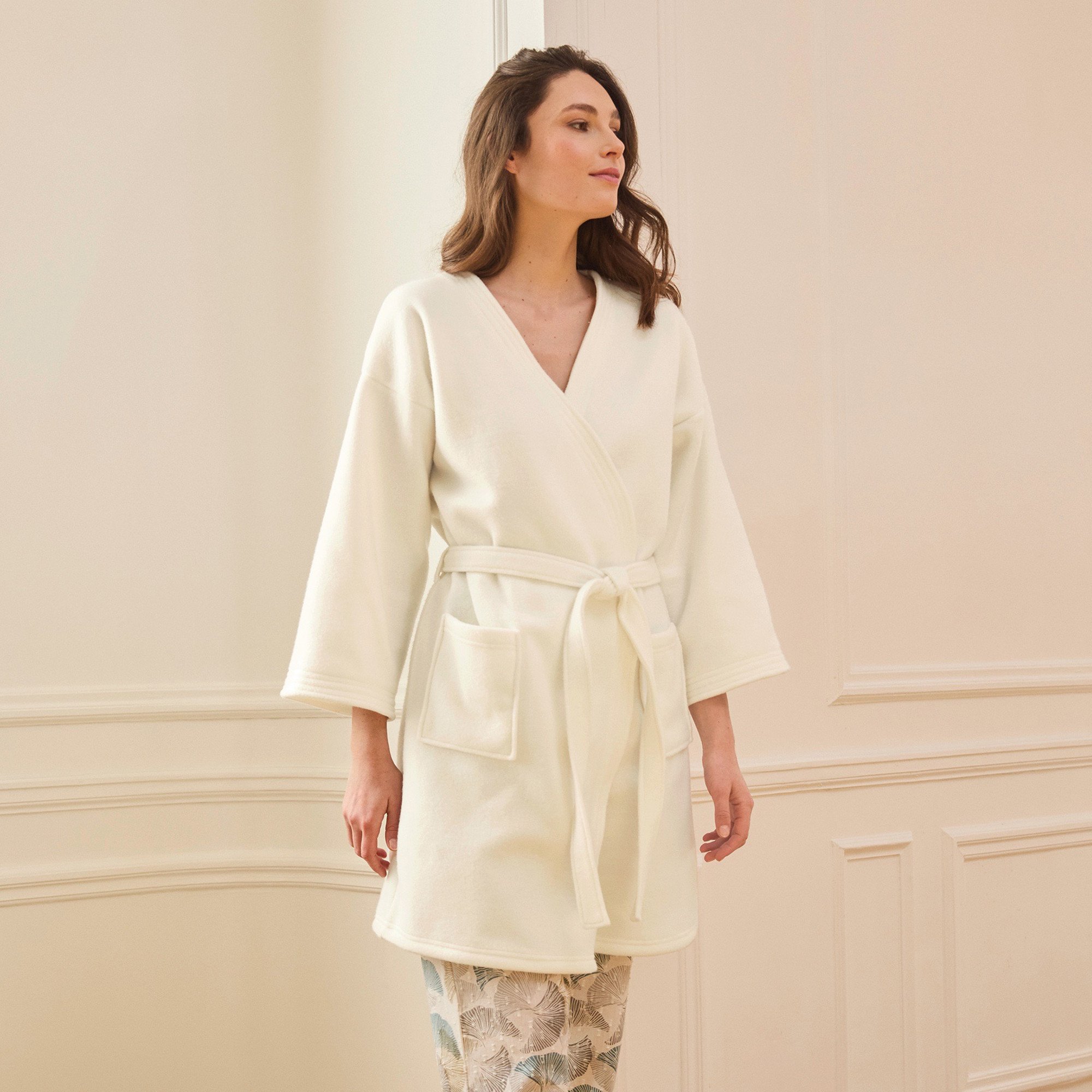 Kimono Kaiserlicher Schlummer  Fleece-Kimono mit Gürtel 