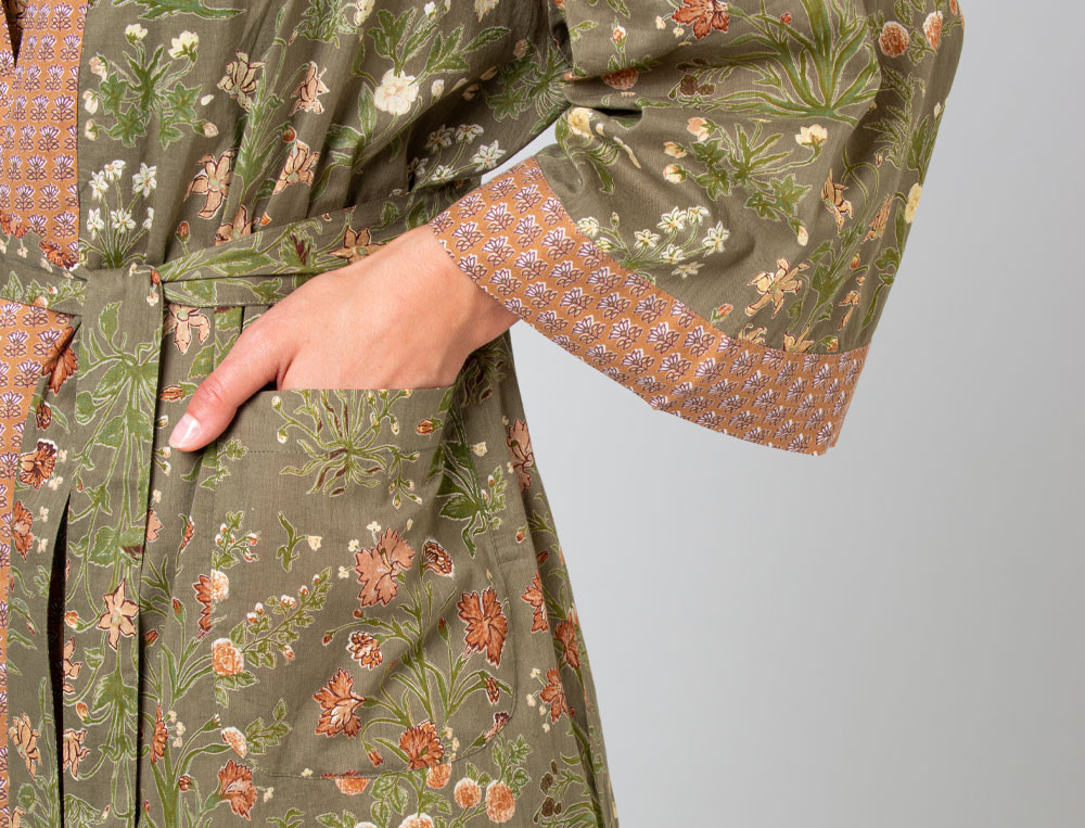 Kimono Schmuckstück Baumwollvoile Linvosges