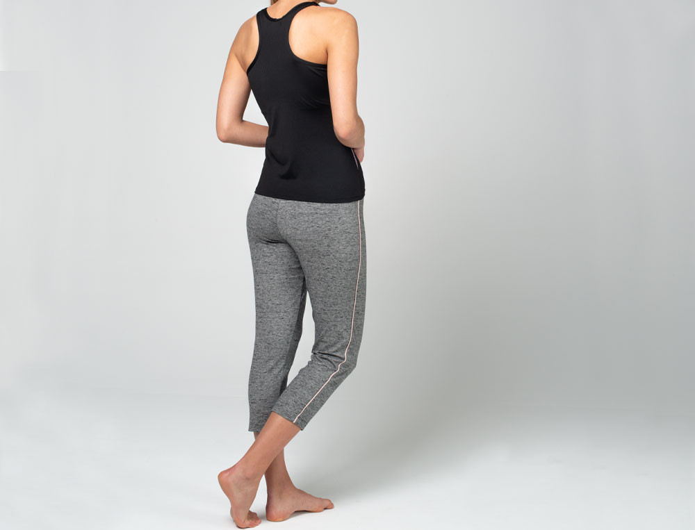 Legging court jersey gris chiné Le sport chic