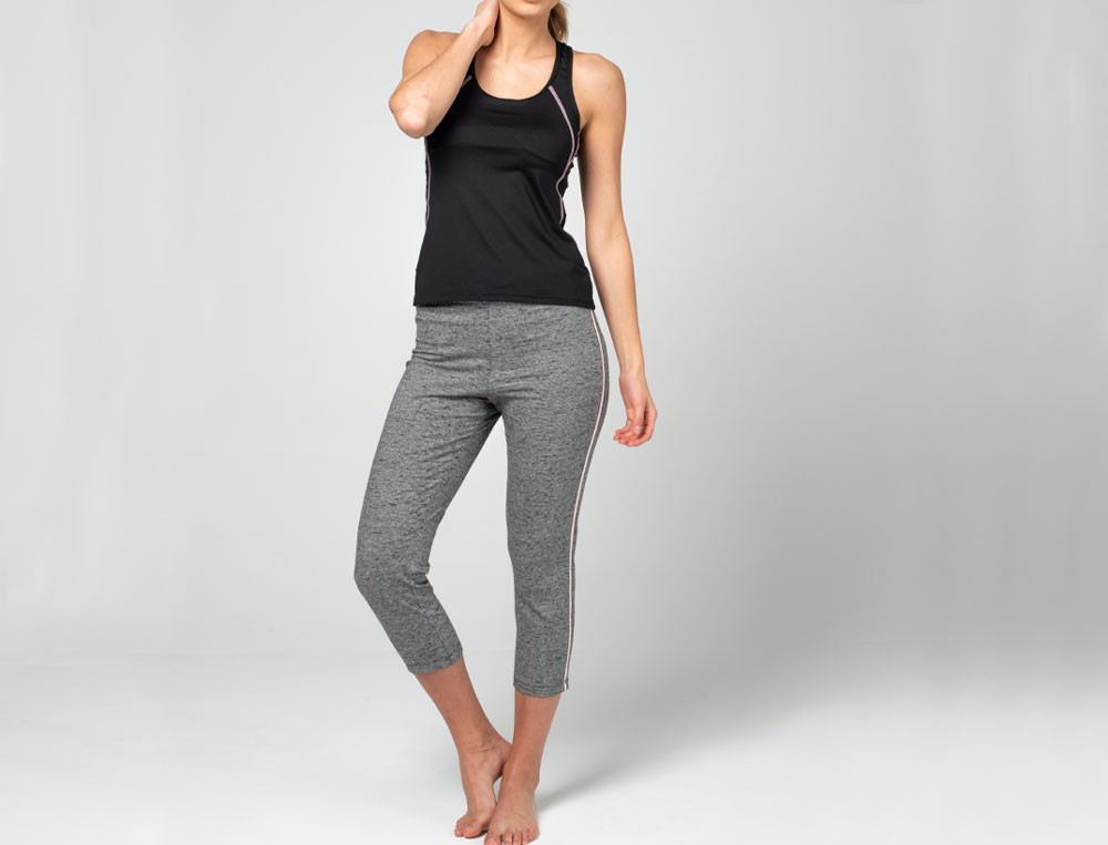 Legging court jersey gris chiné Le sport chic