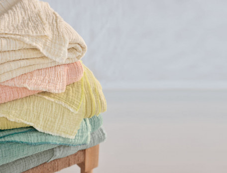 Plaid 100% coton lavée Les Papyrus