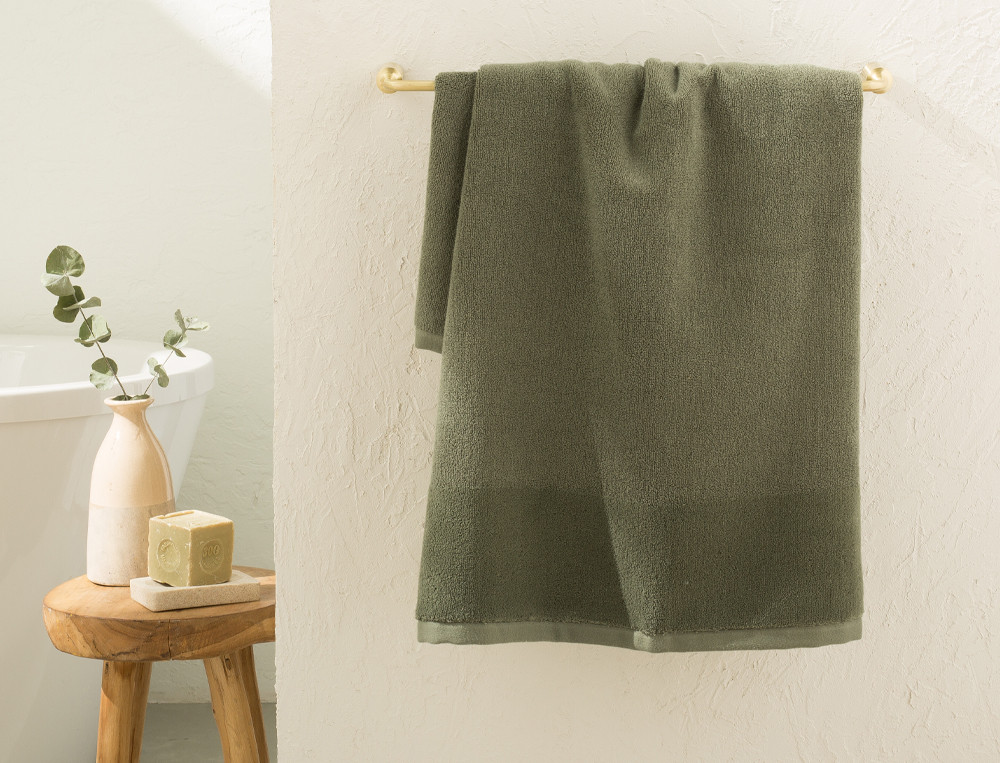 Linge de bain uni en coton biologique Bio nature