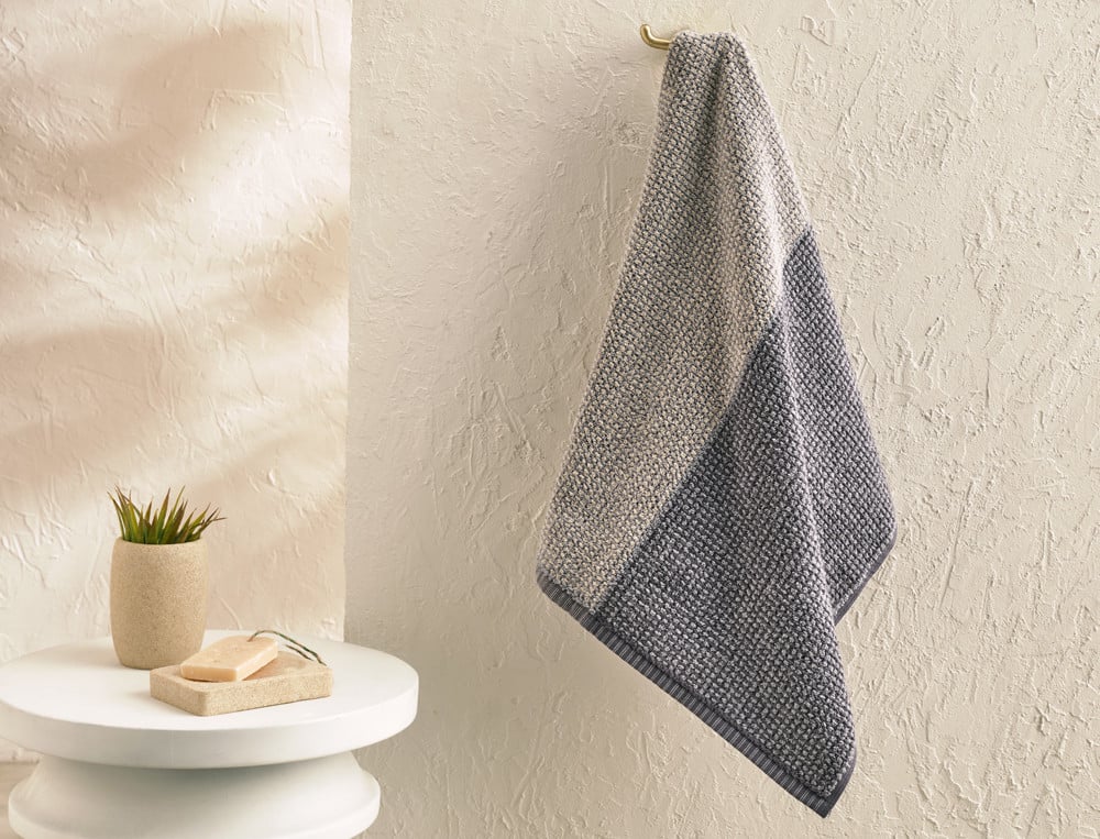 Serviette de bain, drap de bain et 2 gants jacquard En duo