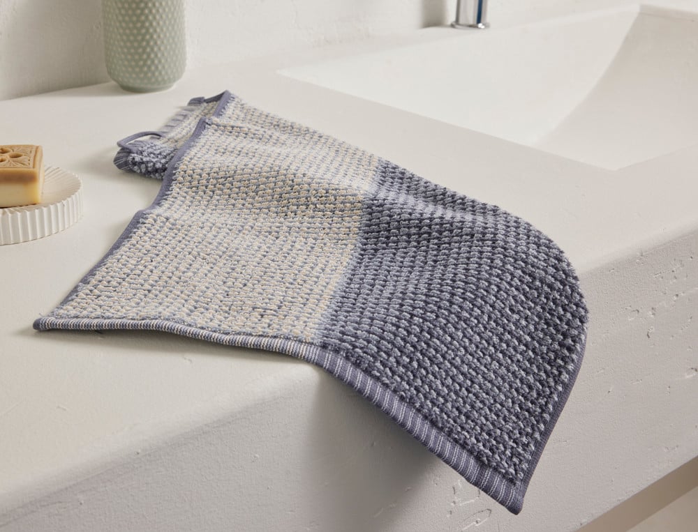 Serviette de bain, drap de bain et 2 gants jacquard En duo