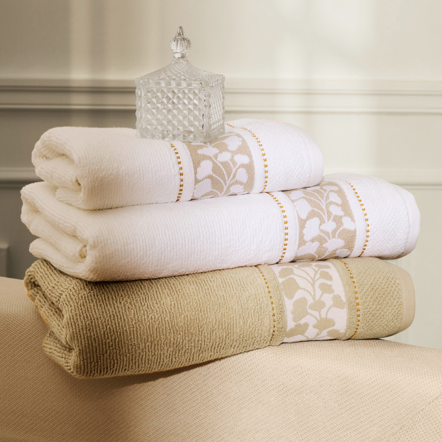 Linge de bain jacquard Fleurs d'or