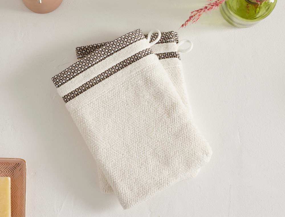 Serviette de bain finition liteau velours Indian palace