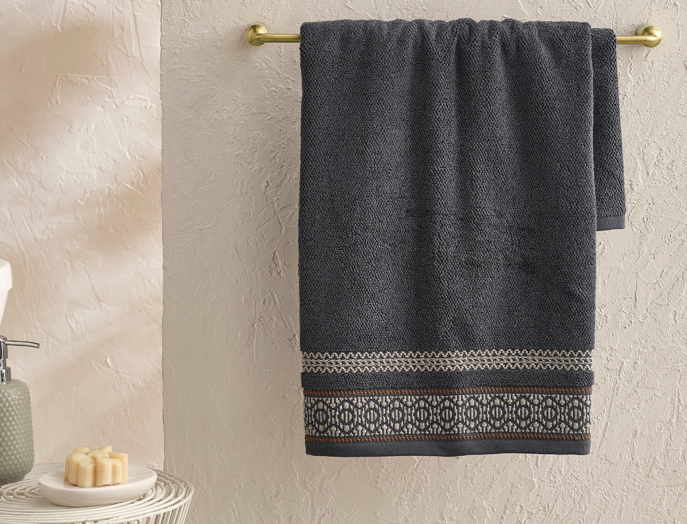 Serviette de bain finition liteau velours Indian palace