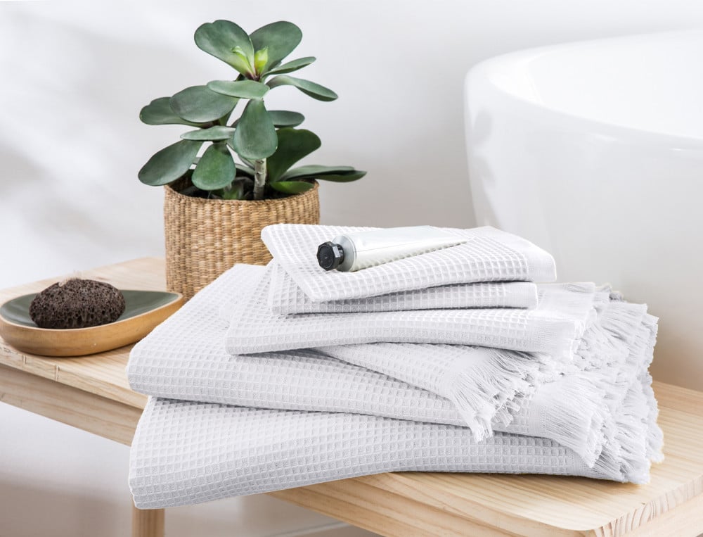 Linge de bain en coton et nid d'abeille L'Estagnol