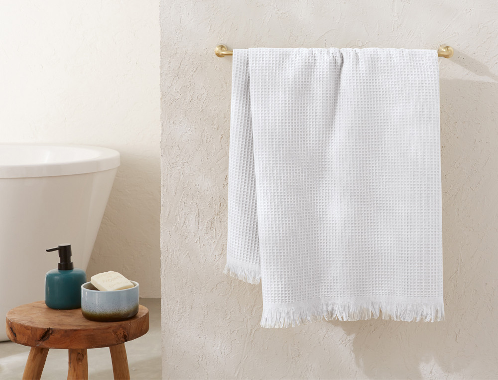 Linge de bain en coton et nid d'abeille L'Estagnol