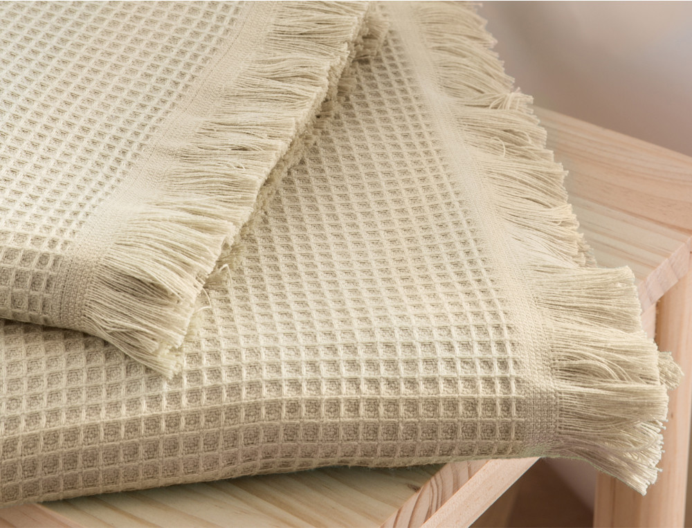 Linge de bain en coton et nid d'abeille L'Estagnol