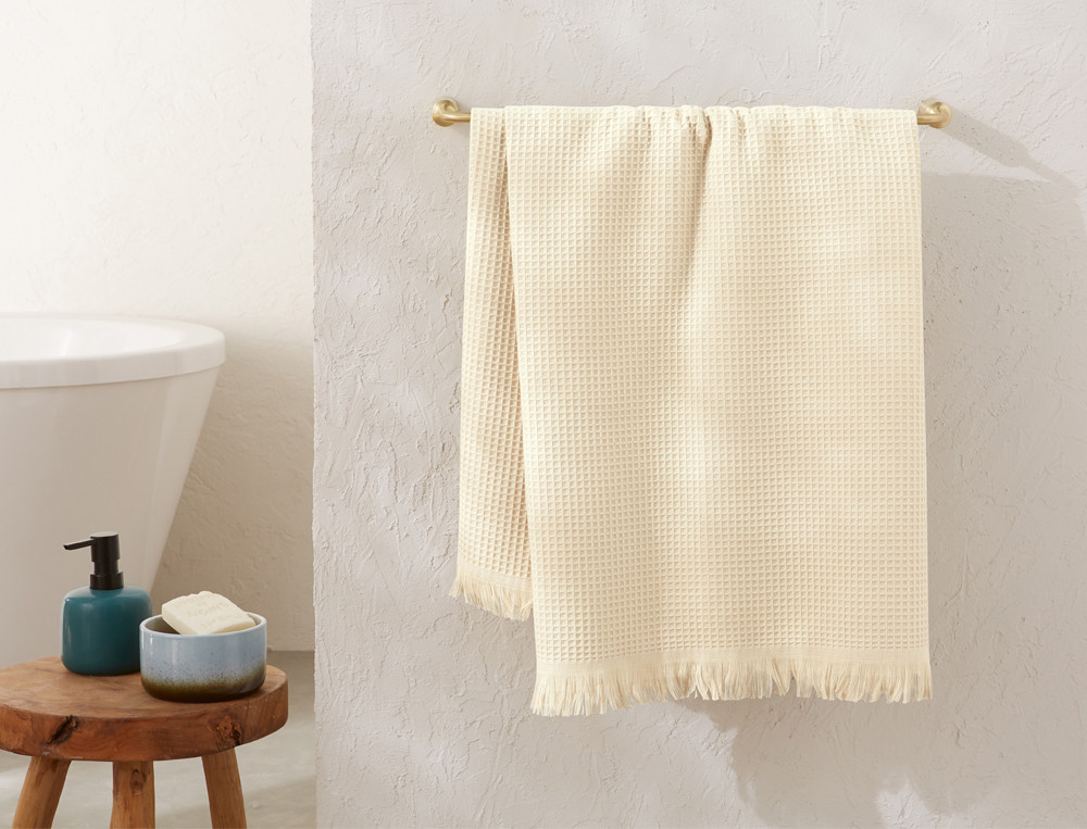 Linge de bain en coton et nid d'abeille L'Estagnol