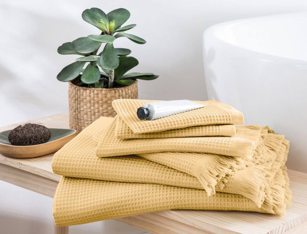 Linge de bain en coton et nid d'abeille L'Estagnol