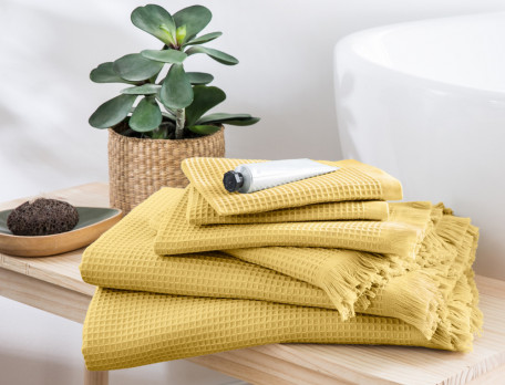 Linge de bain en coton et nid d'abeille L'Estagnol