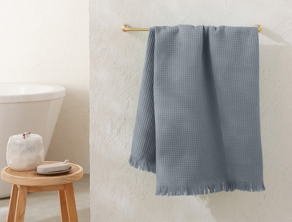 Linge de bain en coton et nid d'abeille L'Estagnol