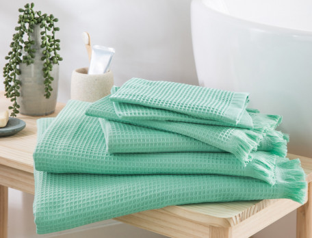 Linge de bain en coton et nid d'abeille L'Estagnol