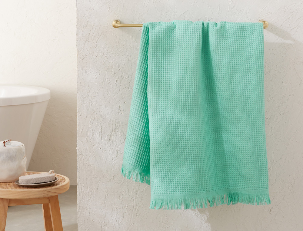 Linge de bain en coton et nid d'abeille L'Estagnol