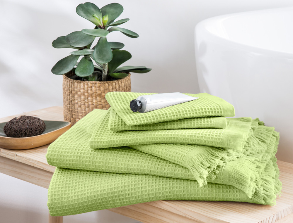 Linge de bain en coton et nid d'abeille L'Estagnol