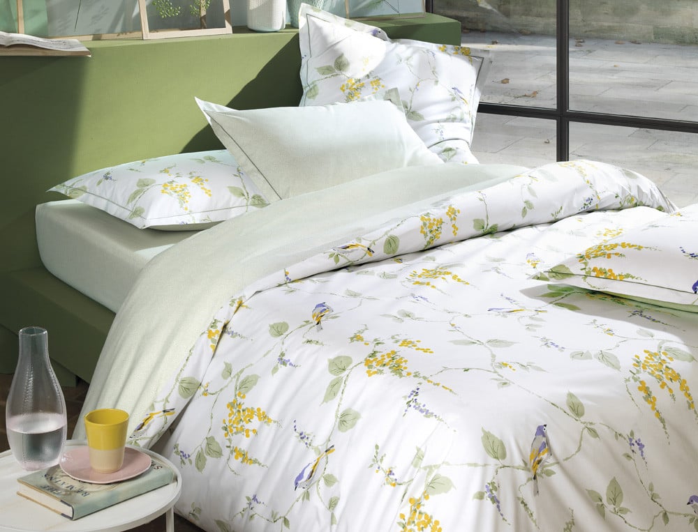 Drap percale imprimé fleuri Chant d'été