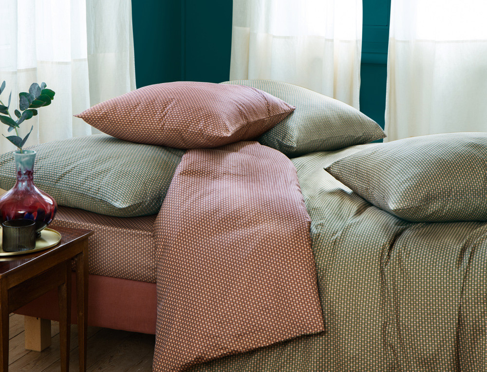 Parure de lit imprimé satin 100% coton Cravate