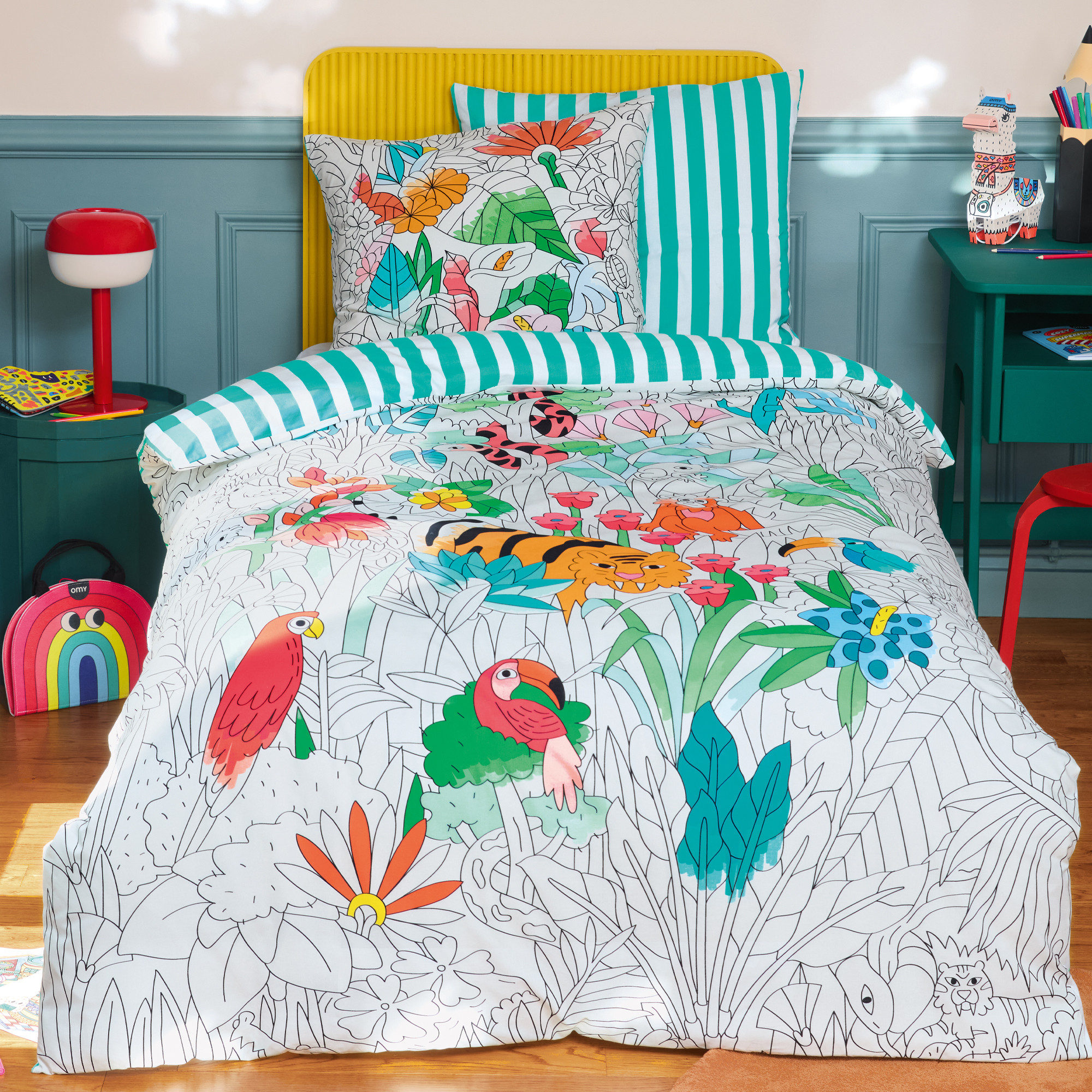 Taie d'oreiller carrée - 65x65cm - Tropical - Coloris Unique - Linvosges
