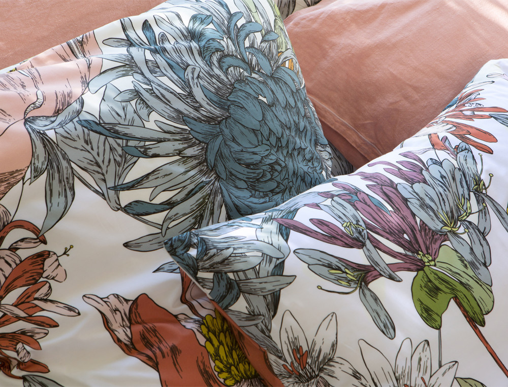 Linge de lit percale imprimé fleuri Extravagance