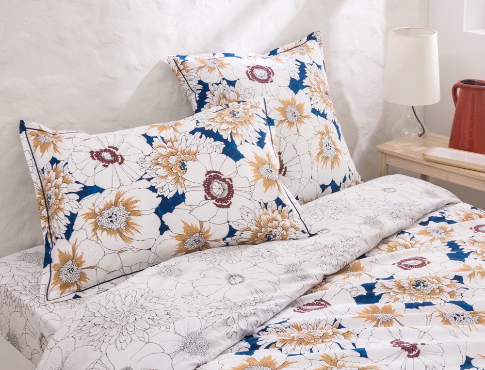 Linge de lit percale imprimé fleuri Fabuleuses