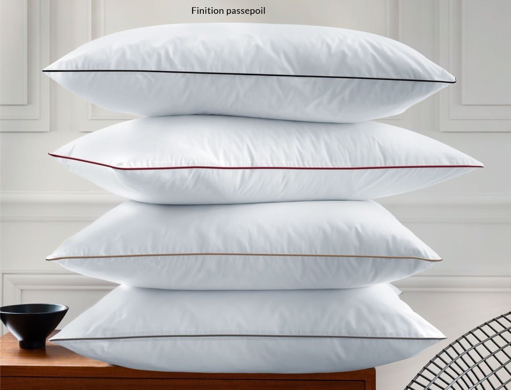 Linge de lit percale prestige finition bourdon et finition passepoil Grand Hôtel