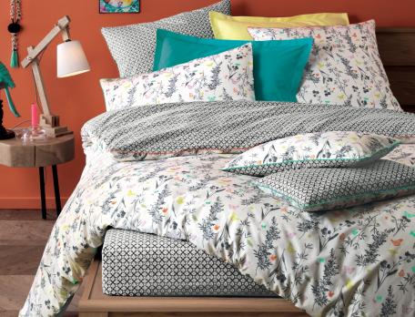 Linge de lit Jardin des poètes percale 100% coton