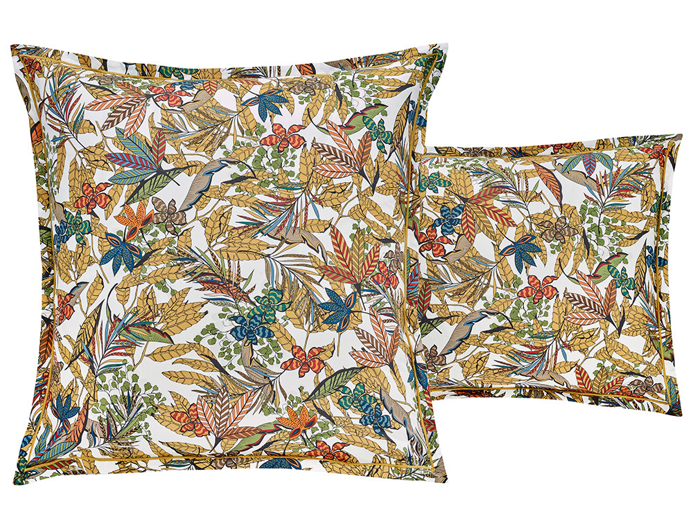 Parure de lit percale imprimé végétal multicolore et petit motifs Luxuriance végétale