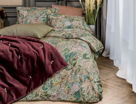 Parure de lit imprimé cachemire multicolore percale coton Maharani