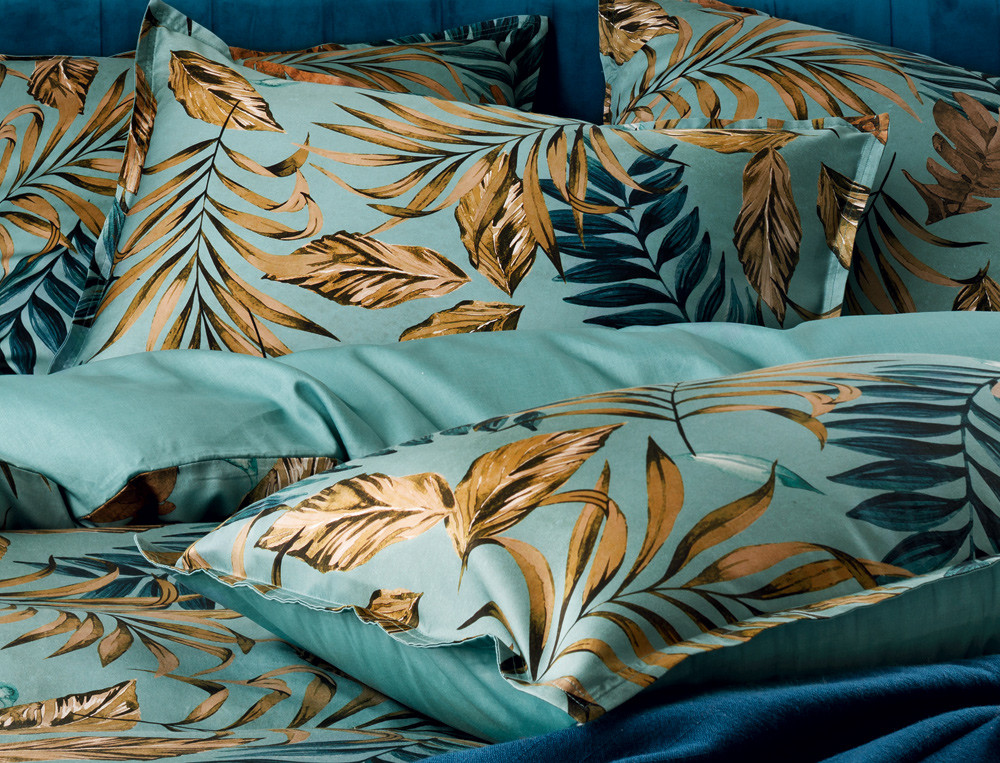 Linge de lit imprimé satin Nature tropicale