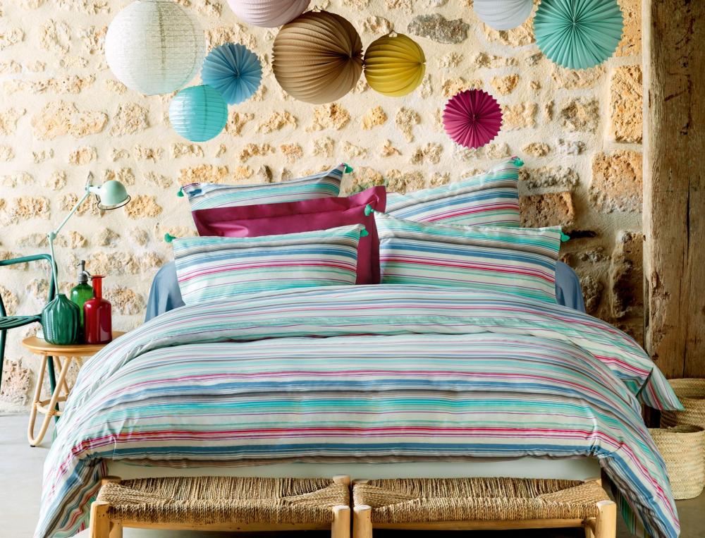 Drap housse percale bleu bonnet 35 cm Trait de gourmandise
