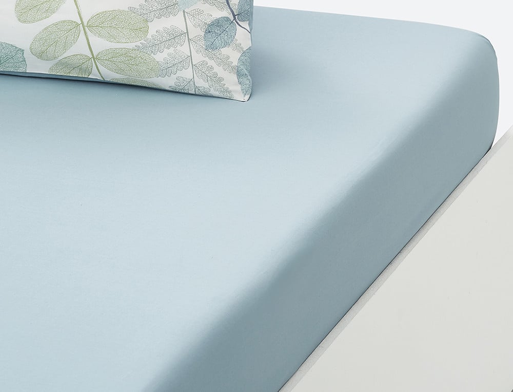 Linge de lit percale imprimé Vert feuillage