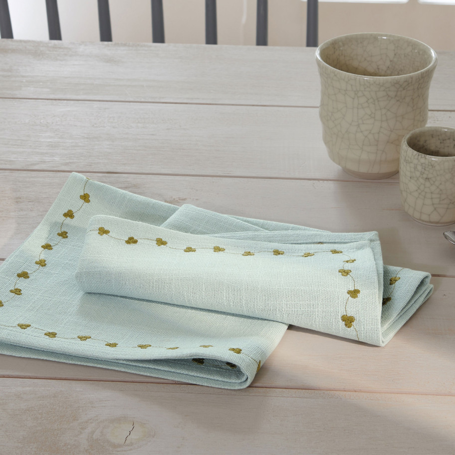 Lot de 2 serviettes de table Aloe Vera