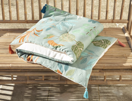 Matelas imprimé fond bleu Dolce vita