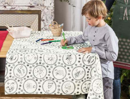 Nappe à colorier calendrier de l'avent encre lavable À vos couleurs